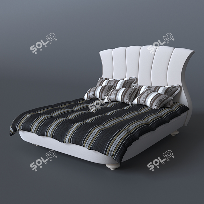 Luxury Italian Leon Bed by Corte Zari 3D model image 1