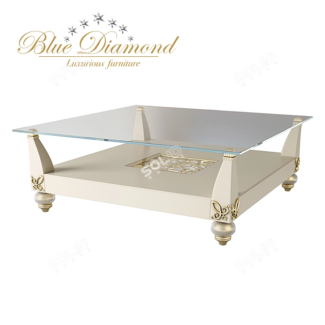 Glamorous Blue Diamond Coffee Table 3D model image 1