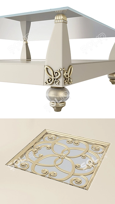 Glamorous Blue Diamond Coffee Table 3D model image 2