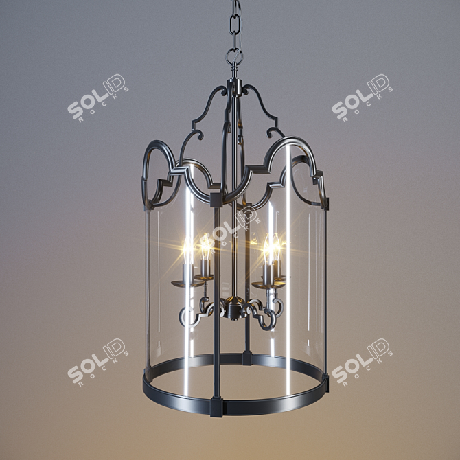 Elegant Albergo Lantern - 45x79cm 3D model image 1