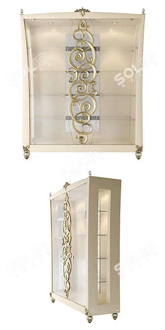 Elegant Diamond Blue Display Cabinet 3D model image 2