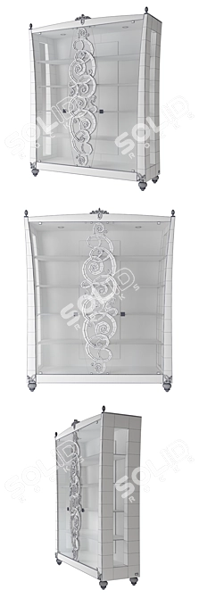 Elegant Diamond Blue Display Cabinet 3D model image 3