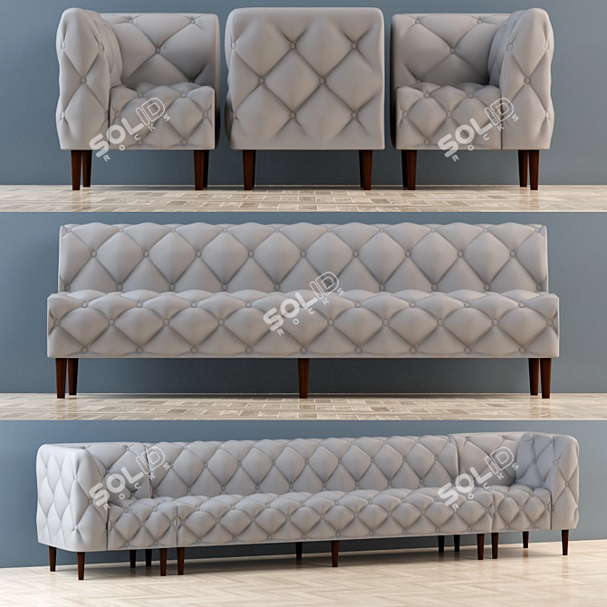 Classic Bar Sofa 3D model image 1