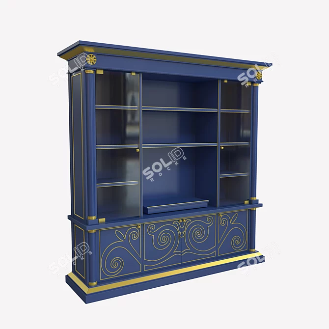 Colombo Stile ARR 09 Glass Door Bookcase 3D model image 1