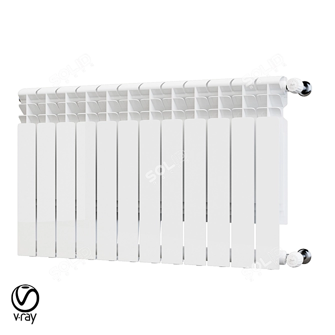 Sleek Aluminum Radiator 3D model image 1