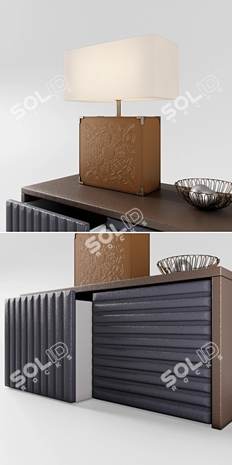 Elegant Lighting and Storage Set with Alex Lamp and Boston Sideboard 3D model image 2