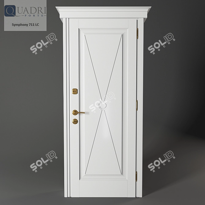 Simphony 711 Bianco Quadri Door 3D model image 1