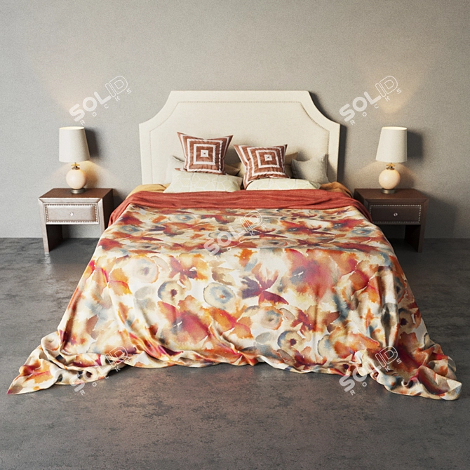 Belgrave Bed: Two Bedding Options 3D model image 1