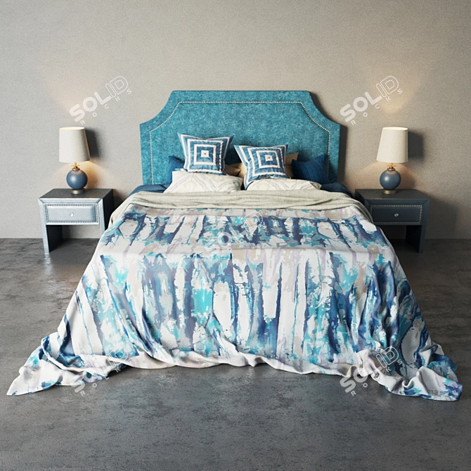 Belgrave Bed: Two Bedding Options 3D model image 2