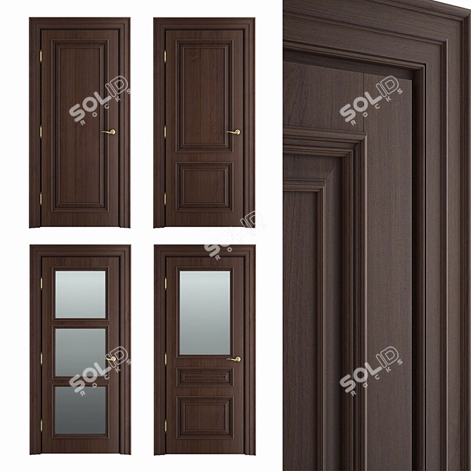 CHOCOLATE Collection: Massivstyle Interior Door 01 3D model image 1