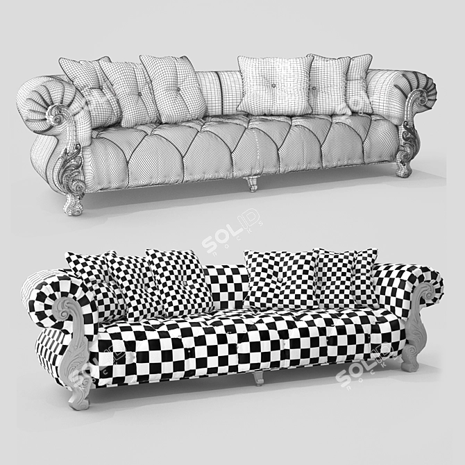 Luxury Baroque Sofa: Oceano's Handcrafted Elegance 3D model image 2