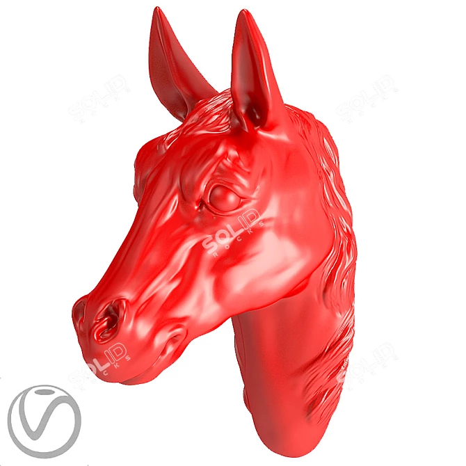Equestrian Beauty: Horse Head Plaster 3D model image 1