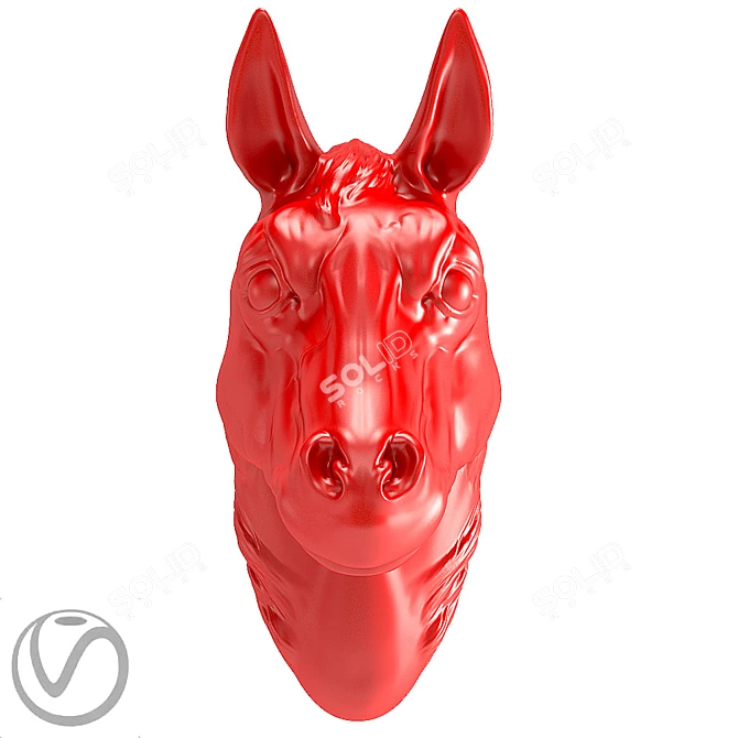 Equestrian Beauty: Horse Head Plaster 3D model image 2