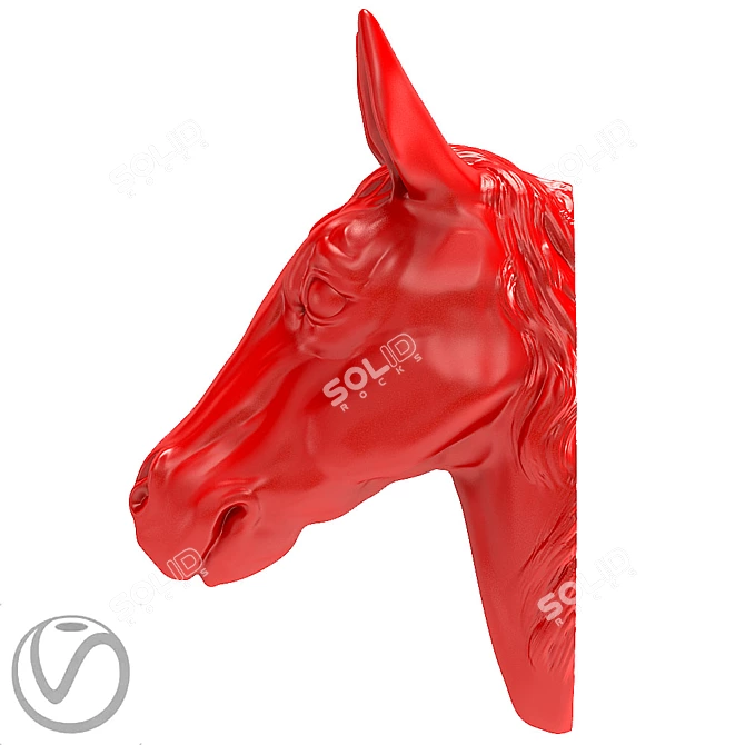 Equestrian Beauty: Horse Head Plaster 3D model image 3