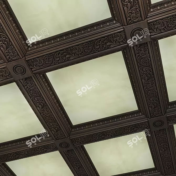 Elegant Onyx Oak Ceiling 3D model image 1