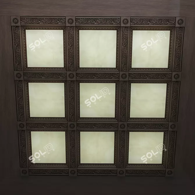 Elegant Onyx Oak Ceiling 3D model image 2