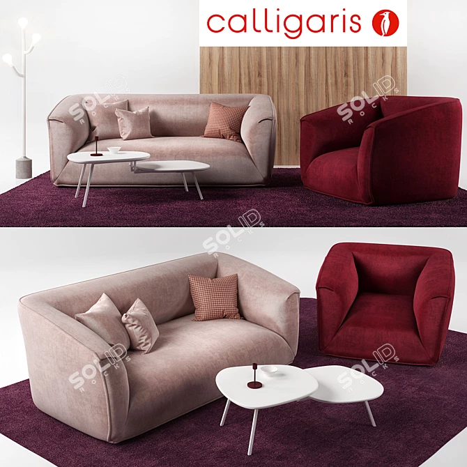 Modern Comfort: Calligaris Sweet Furniture Set 3D model image 1