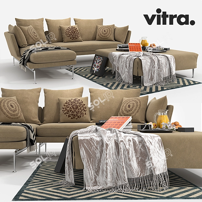 Suita Chaise Longue: Modern Comfort for Your Home 3D model image 1