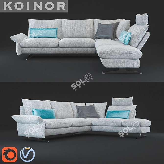  Modern Lounge Sofa Lungo by KOINOR 3D model image 1