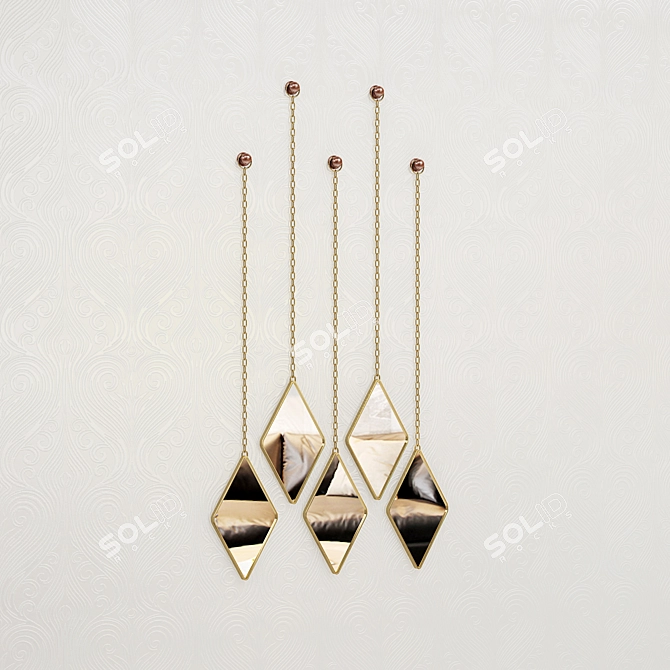 Elegant Wall Mirror Design 3D model image 1