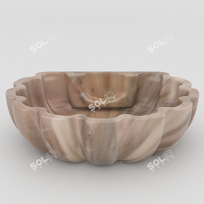 Luxury Qurna Marble Hammam Wall Basin 3D model image 1