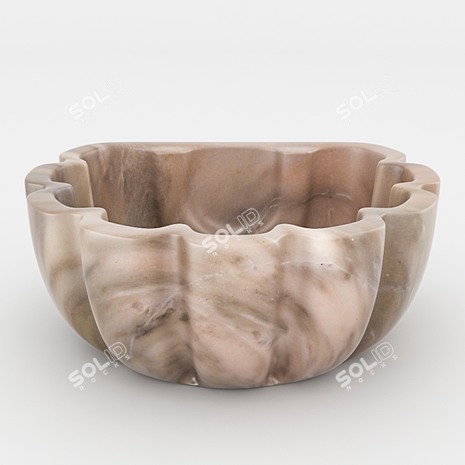 Luxurious Qurna Marble KM32: Authentic Hammam Wall Fixture 3D model image 1