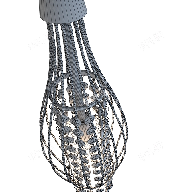 Elegant Chrome Pendant Lamp 3D model image 2
