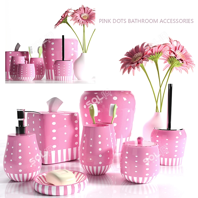 Pretty in Pink Bathroom Set 3D model image 1