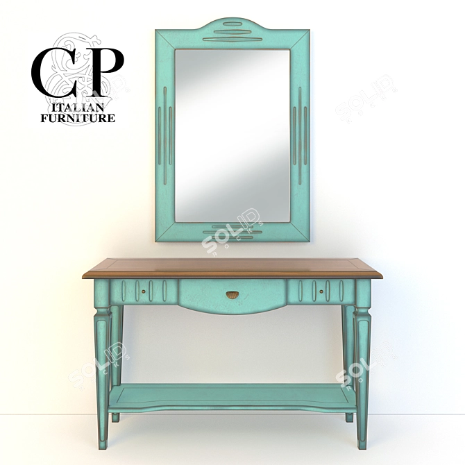 Elegant MetaMorfosi Art Console & Mirror 3D model image 1