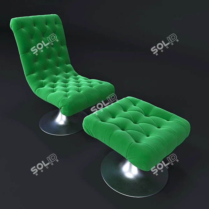 Vibrant Velvet Accent Chair 3D model image 1