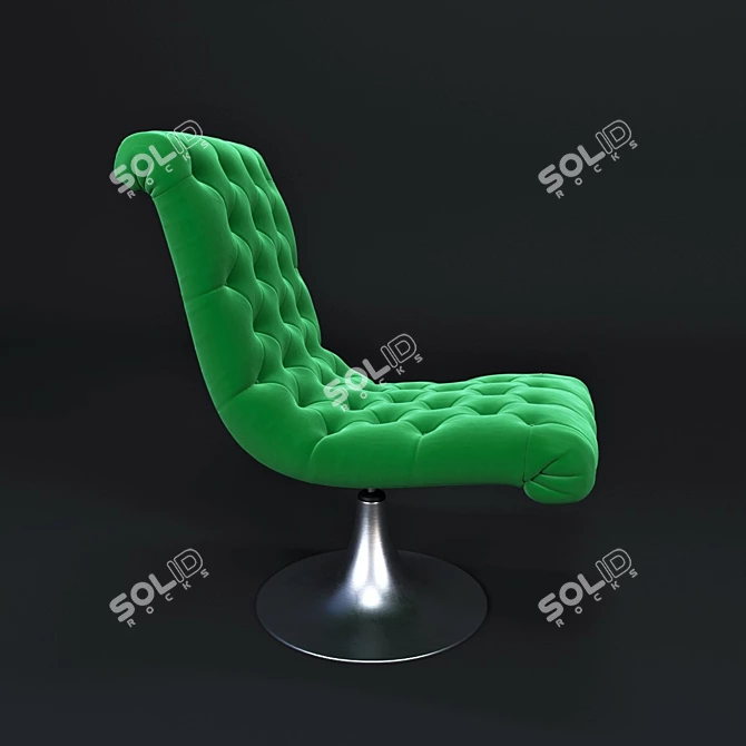 Vibrant Velvet Accent Chair 3D model image 2