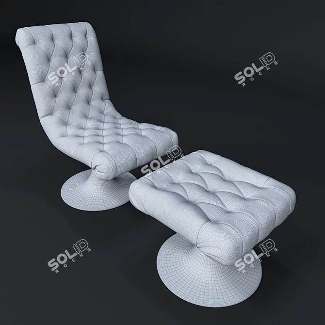 Vibrant Velvet Accent Chair 3D model image 3