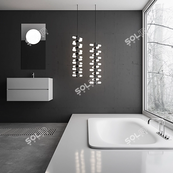 Modern Bathroom Furniture Set Piana 3D model image 2