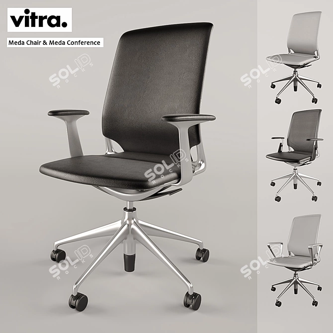 Sleek Meda Conference Seating 3D model image 1