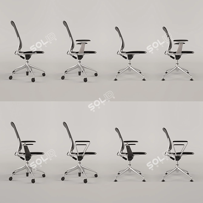 Sleek Meda Conference Seating 3D model image 2