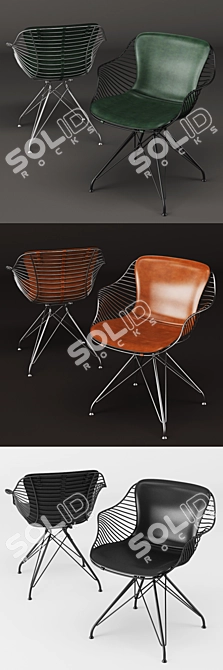 Modern Wire Furniture Set: Dining Chair and Coffee Table 3D model image 2