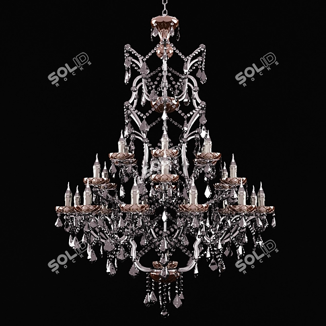 Elegant Crystal Chandelier: 860755 Polys 3D model image 1