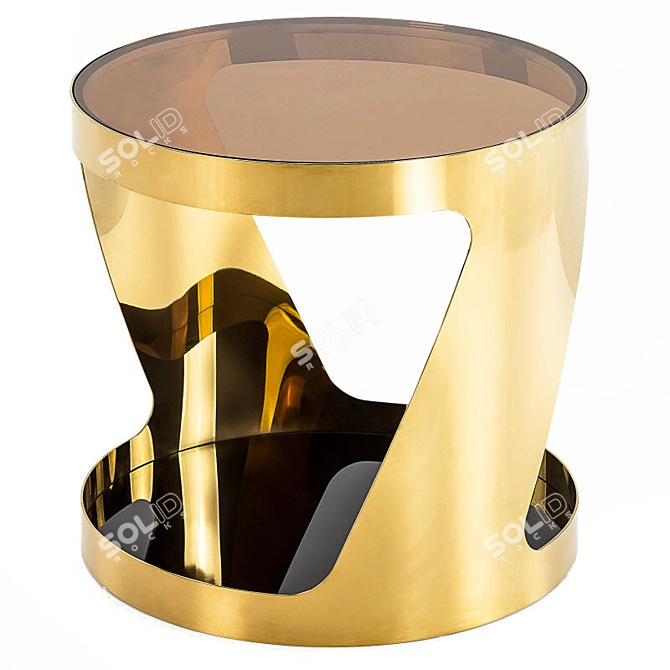 Golden Steel Coffee Table 3D model image 1