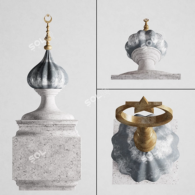 Title: Spiral Pommel for Spiritual Structures 3D model image 1