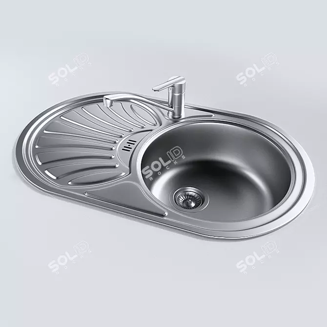 Stylish Kitchen Sink - CG 1 3D model image 1