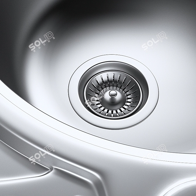 Stylish Kitchen Sink - CG 1 3D model image 2