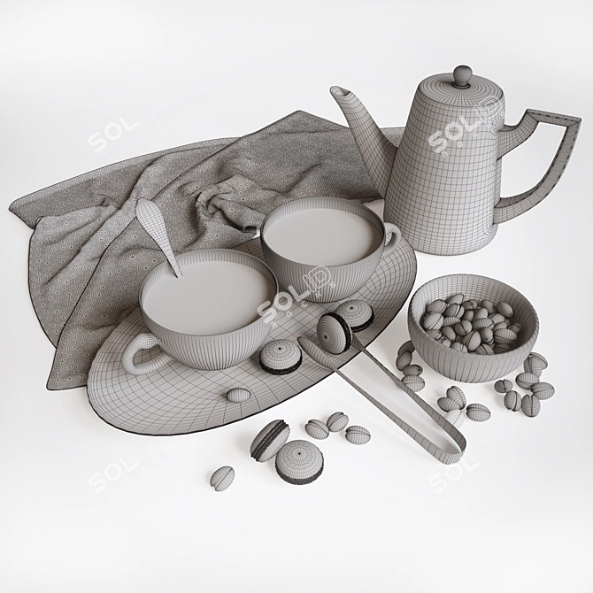 Elegant Home Decor Set 3D model image 2