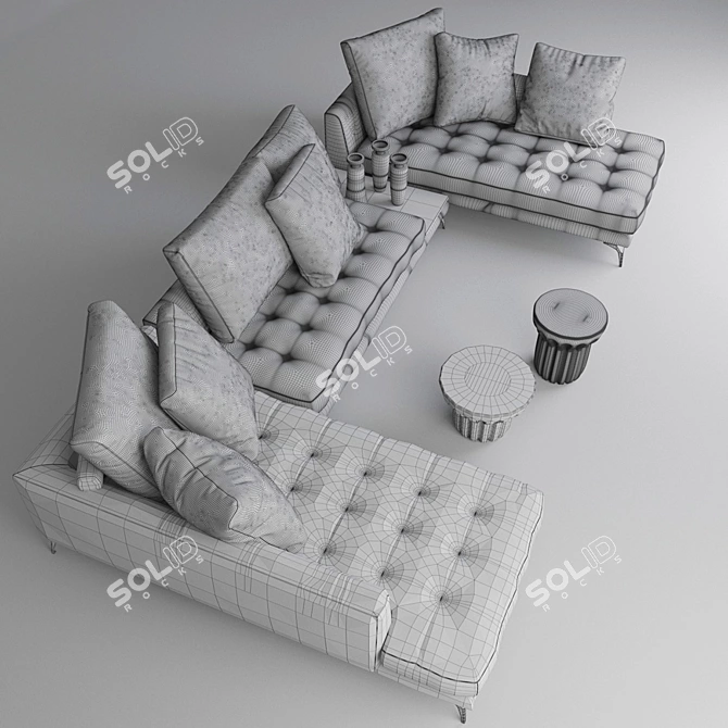 Contemporary Sofa in Brown Tones 3D model image 3
