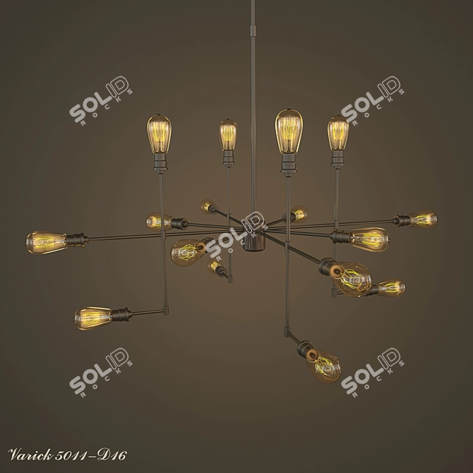 Elegant Varick Chandelier with 16 Lights 3D model image 1