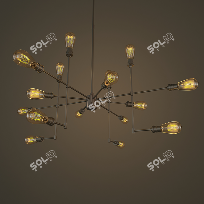 Elegant Varick Chandelier with 16 Lights 3D model image 2