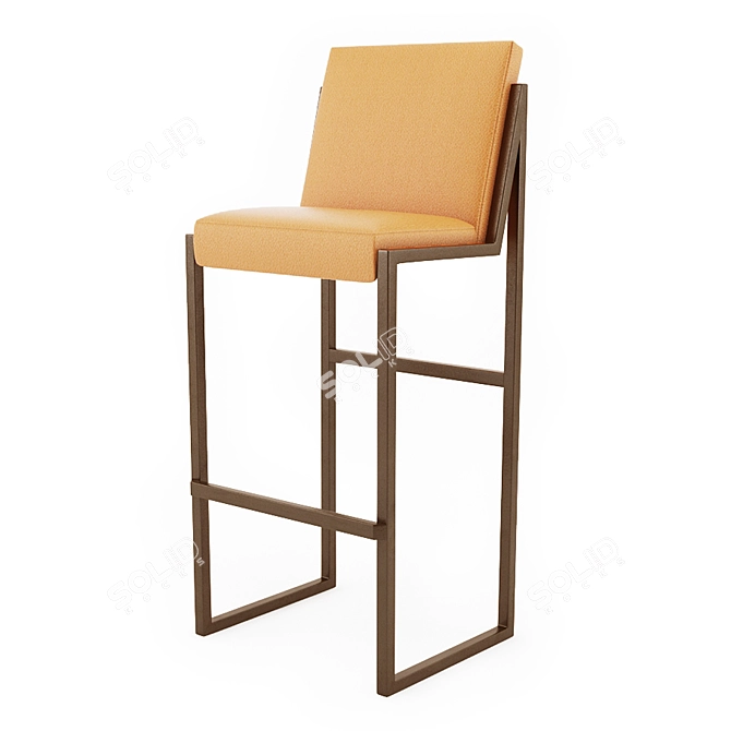 Sleek Rama Bar Stool 3D model image 1