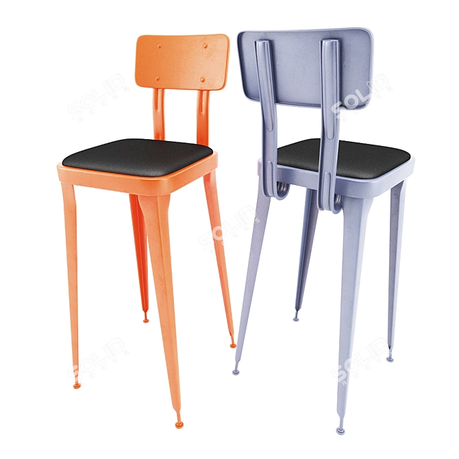 Sleek Octane Bar Stool 3D model image 1