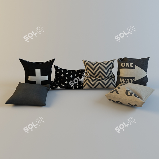 Scandinavian Comfort Cushions 3D model image 1