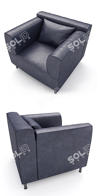 Cassina 250: Leather Armchair with Metal Base 3D model image 2