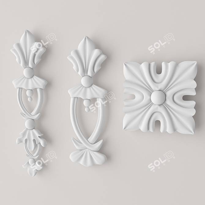 Elegant Ornamental Molding 3D model image 1